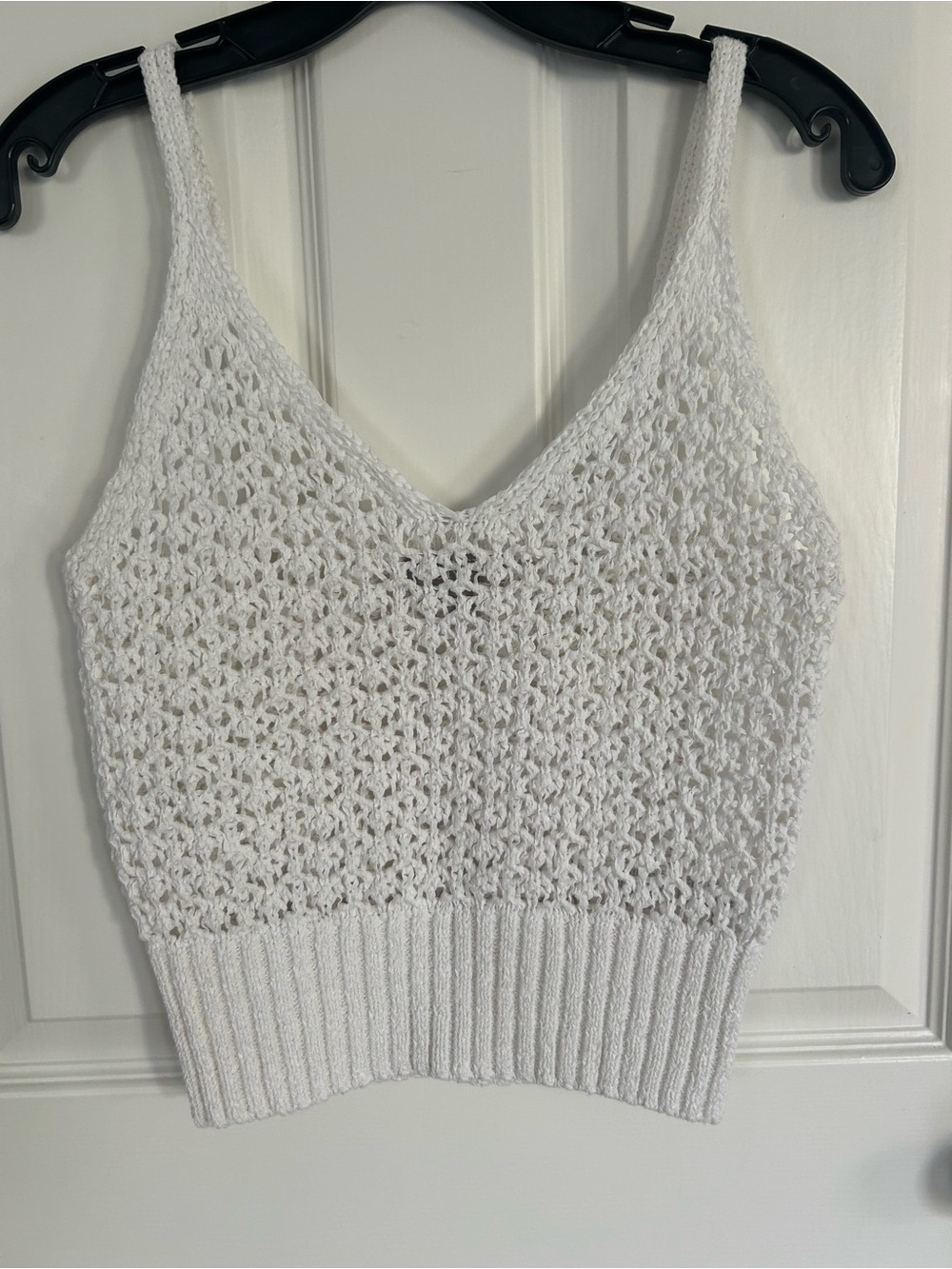 J. Crew White Crochet V-Neck Knit Camisole
